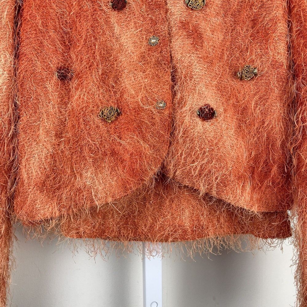 Vintage Breeze by Dorothy Schoelen Orange Rosette Cardigan & Shell Set Medium - Picture 4 of 9